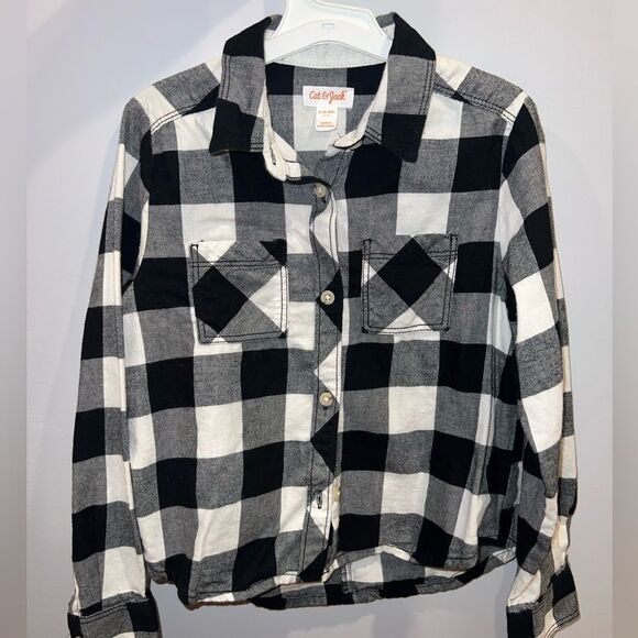 Black and white plaid shirt Girl or boy 6/6X - Picture 1 of 3